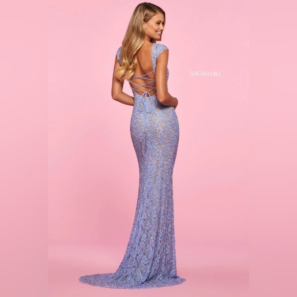 Sherri hill periwinkle body countering gown - Picture 1 of 3